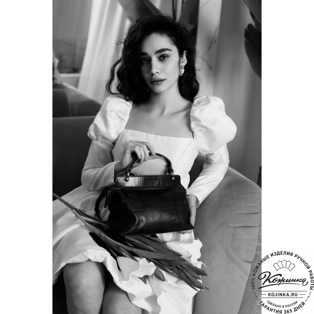 Женская кожаная сумка "Орнелла" (коричневая)